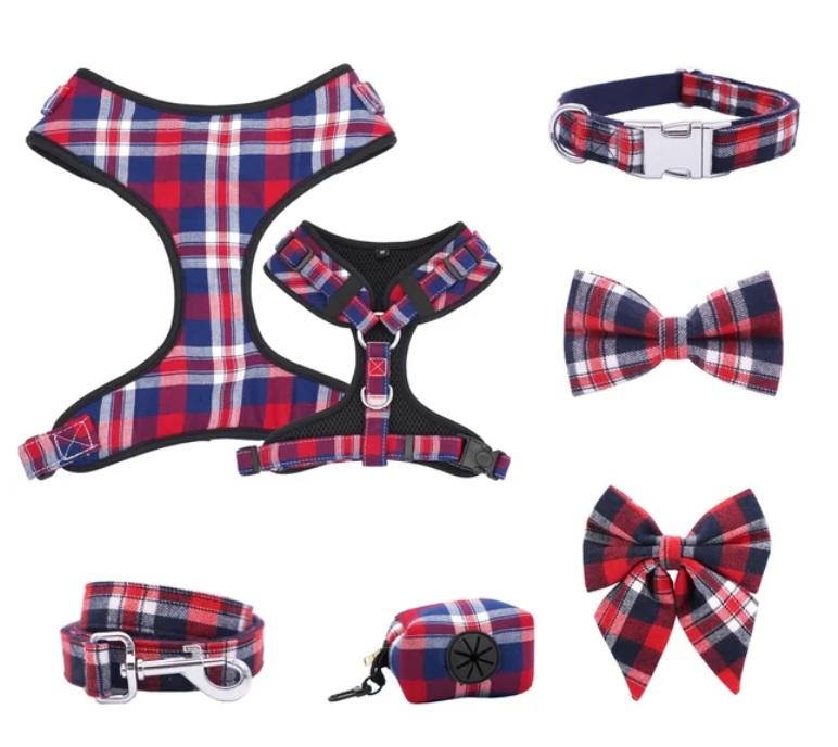 Gentleman's Plaid Bow Tie Collar