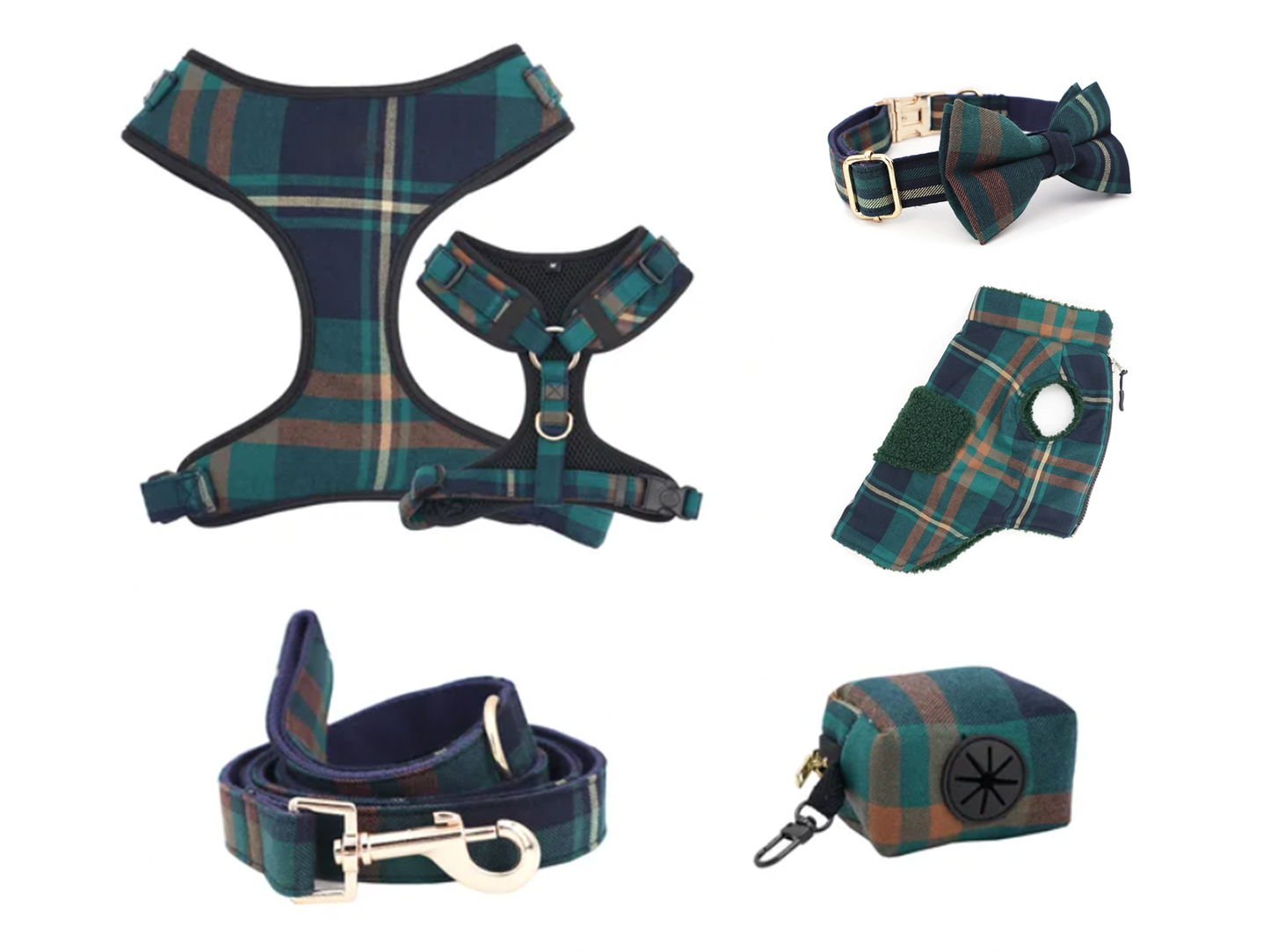 Gentleman's Plaid Bow Tie Collar